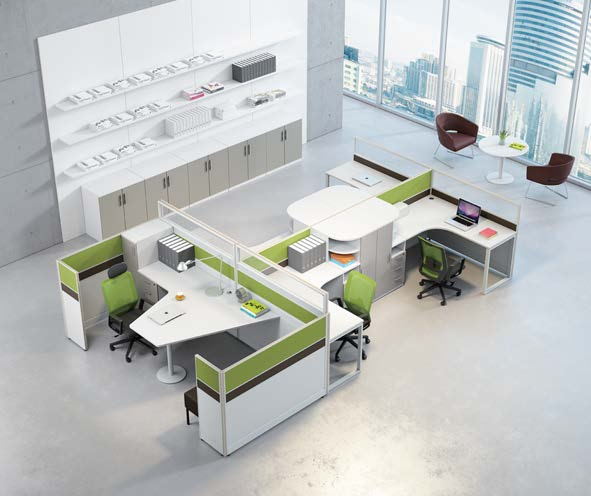 迪歐辦公家具屏風卡位職員桌