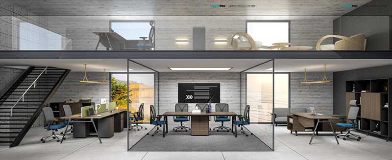 莫蘭迪系列 - 時尚美觀總監經理膠板辦公桌