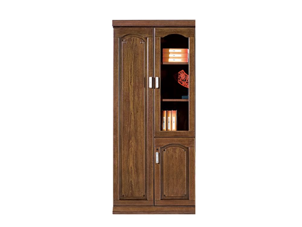 事業單位接待洽談區域兩開雞翅木文件柜U605S09-4T