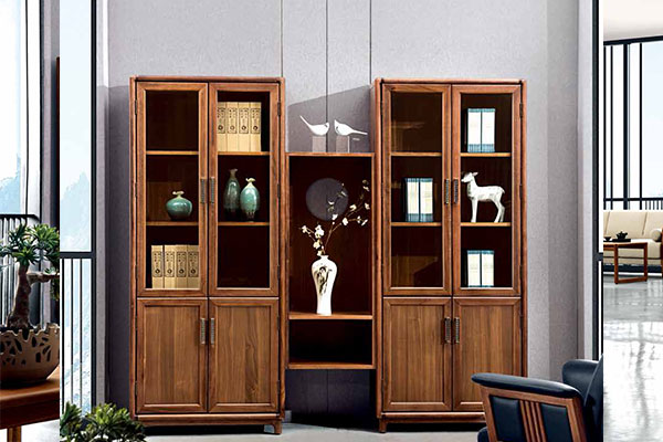 迪歐實木新款老板辦公室文件柜-旭日東升