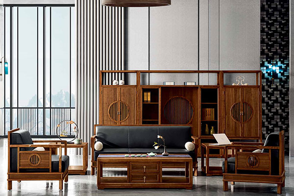 迪歐新品實木老板休閑辦公沙發(fā)-圓意