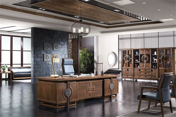 新中式古典傳統純實木老板班臺-東方印象 新中式古典傳統純實木老板班臺-東方印象