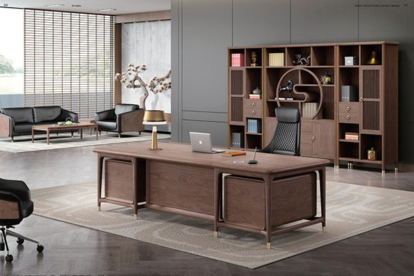 迪歐廠家定制 - 卓梵系列 - 時(shí)尚寬敞大班臺(tái)