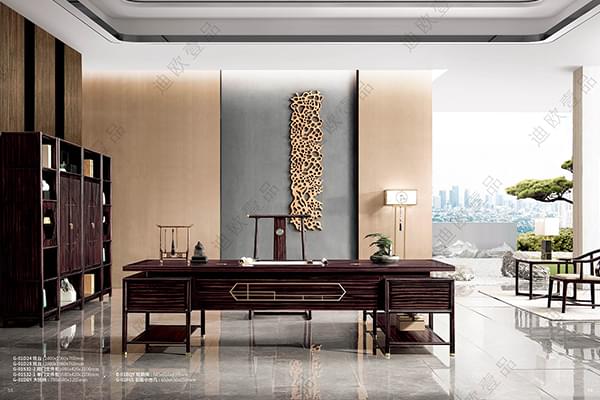 新品-“觀”系列-全實木老板辦公室家具配套-迪歐壹品