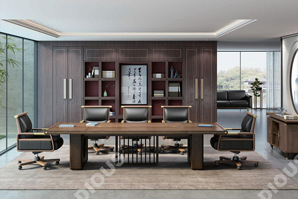 新品-新中式板木會議桌-行云系列-迪歐家具
