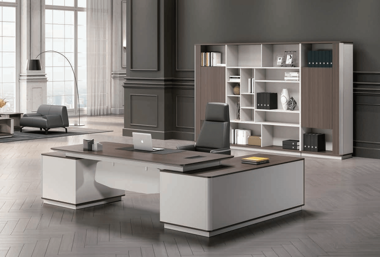 新品-天籟系列-優(yōu)雅輕奢老板辦公桌-迪歐家具